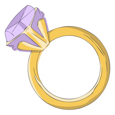 Altın Yüzük Aşk Anı Vektör Tasarımı