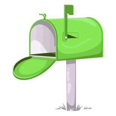 Beyaz Arkaplanda Posta Kutusu Kavram Vektörü