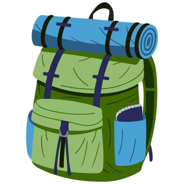 Kamp Vektörü Tasarımı için Seyahat Sırt Çantası