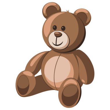 Plush Bear Oyuncak Simgesi Beyaz Arkaplanda İzole Edildi