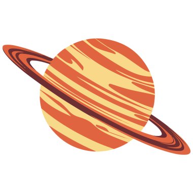 Uzay Tasarımı için Satürn ve Halka Sembol Vektörü