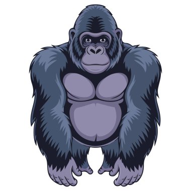 Goril karakter ikon vektör illüstrasyonu
