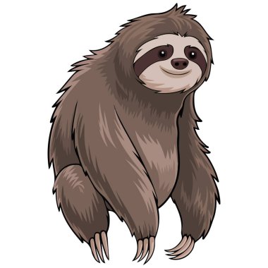 Şirin miskin hayvan ikonu vektör tasarımı