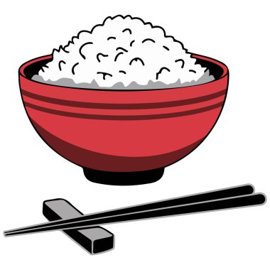 pirinç kase ikonu vektör illüstrasyonu