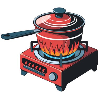 Beyaz arka planda izole edilmiş mutfak sobası