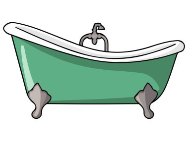 Düz vektör tarzında klasik küvet.