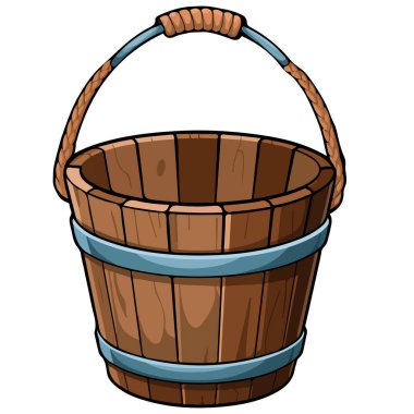 Su olmayan ahşap kova izole