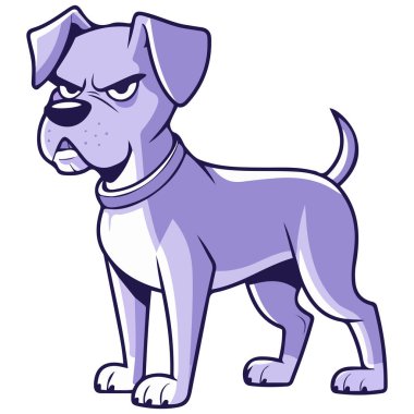 Saldırgan köpek beyaz arkaplanda izole edilmiş vektör çizimi