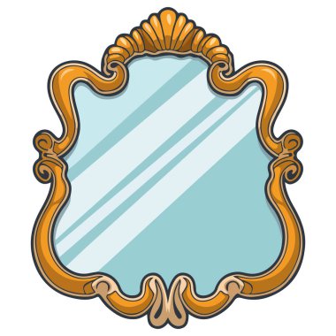 Altın renkli dekoratif duvar aynası