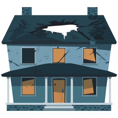 Yaşlı yıpranmış ev kötü durumda.