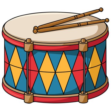 Beyaz arka planda büyük oyuncak davul