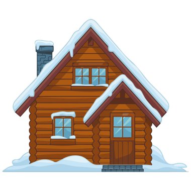 Beyaz arka planda buzlu ev