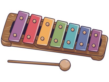 beyaz zemin üzerine ksilofon