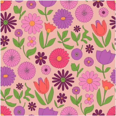 Kumaş için sevimli çiçek deseni