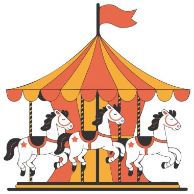 Atları ile renkli Carousel