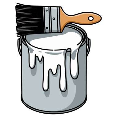 Beyaz arkaplanda beyaz boya izole vektör çizimi