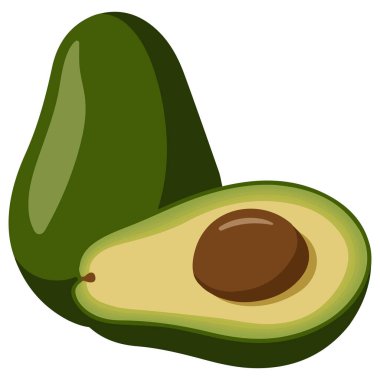 Bütün ve kesme avokado