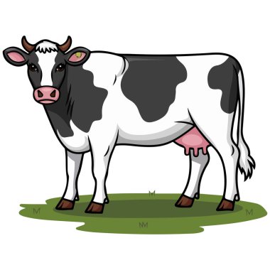 inek ayakta çimenlerin üzerinde