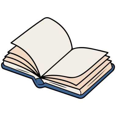 Beyaz arkaplanda kitap izole vektör illüstrasyonu
