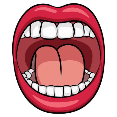 Dişlerle bağıran dudaklar