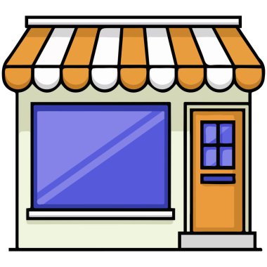 Kırmızı tenteli bir dükkan