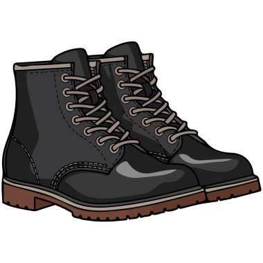 Bağcıklı çizmeler beyaz arkaplanda izole edilmiş vektör çizimi