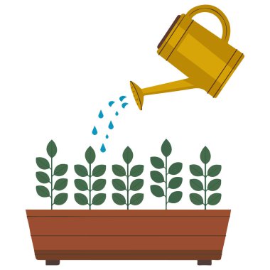 Bahçe araçları simgesi beyaz arkaplan üzerinde izole vektör illüstrasyon