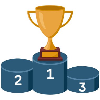 Kazananlar için ödül kürsüsü
