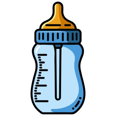 Beyaz arkaplanda bebek şişe simgesi izole edilmiş vektör çizimi