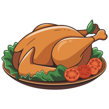 Beyaz arka planda izole edilmiş tavuk hindi yemeği.