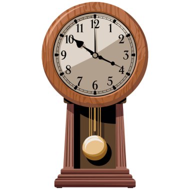 Pendulum clock isolated vector illustration on white background