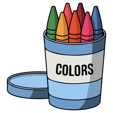 Boya kutusu beyaz arkaplanda izole edilmiş vektör çizimi