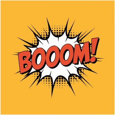 Beyaz arkaplandaki komik konuşma balonu izole edilmiş vektör çizimi