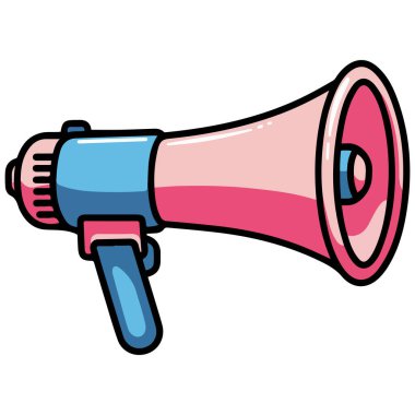 Beyaz arkaplanda megafon simgesi izole edilmiş vektör çizimi