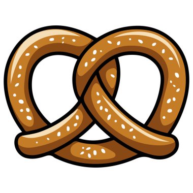 Beyaz arkaplanda izole edilmiş simit ekmeği çizimi