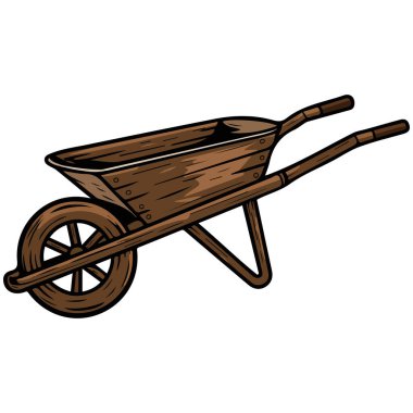 El arabası beyaz arkaplanda izole vektör çizimi