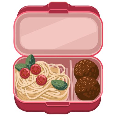 Beyaz arkaplanda kırmızı beslenme çantası izole edilmiş vektör çizimi