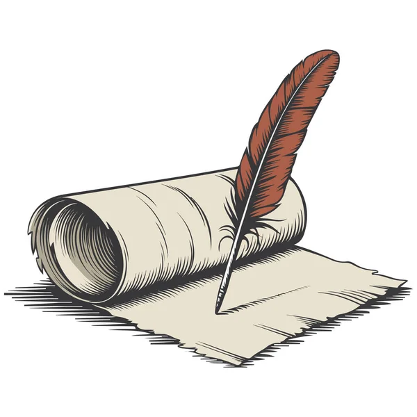 Old books with vintage quill pen