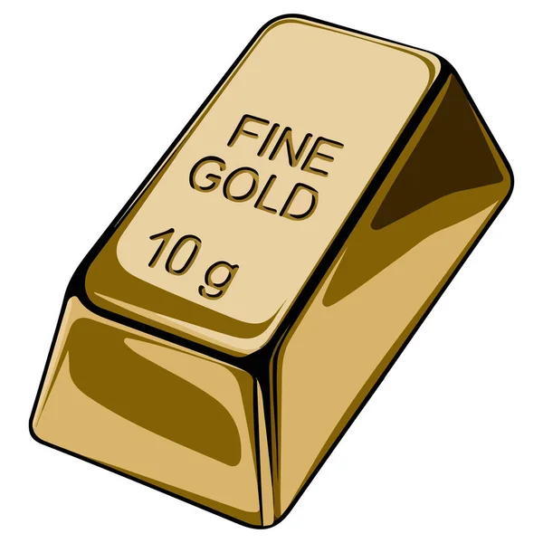 Gold ingot bar vector