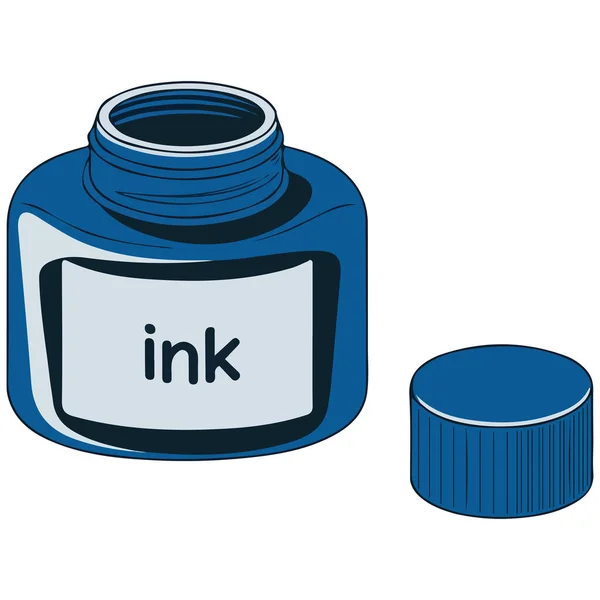 Blue ink bottle vector