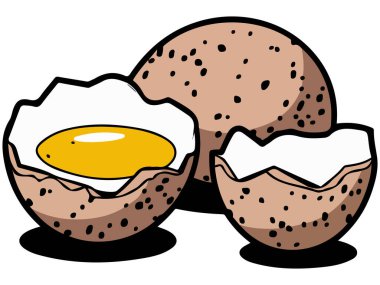 Taze bıldırcın yumurtaları kahverengi benekli kabuklar beyaz arkaplanda izole vektör çizimi