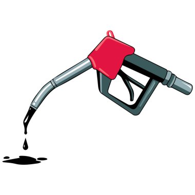 Benzin hortumu hortumu beyaz arkaplanda izole vektör çizimi dolduruyor