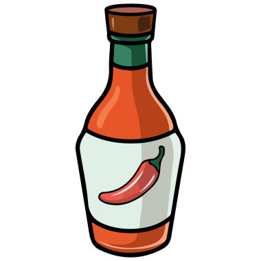 jalapeno sosu baharatlı baharat ikonu beyaz arkaplanda izole vektör çizimi