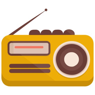 Eski radyo anten vintage aygıtı beyaz arkaplanda izole vektör illüstrasyonu