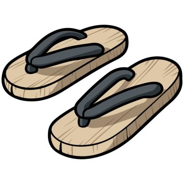 Bir sandalet al Asya kültürü simgesi beyaz arka planda izole vektör illüstrasyonu