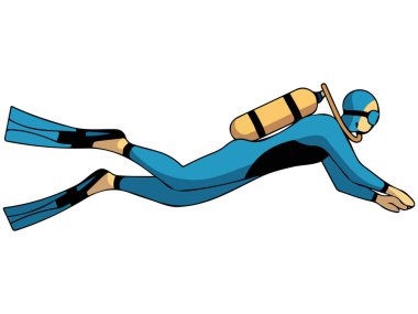 Okyanus canlıları renkli çizgi film dizaynı beyaz arkaplanda izole edilmiş vektör çizimi