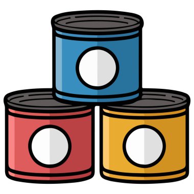 konserve yiyecek yassı tasarım vektör simgesi beyaz arkaplanda izole edilmiş vektör çizimi