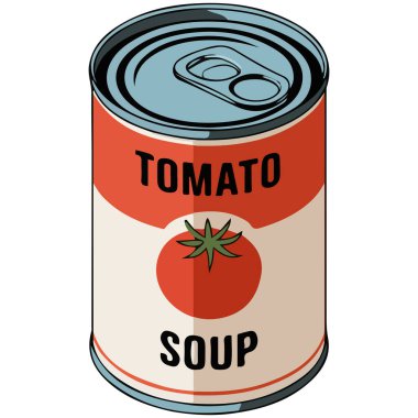 Domates çorbası hazır yemek için beyaz arka planda izole edilmiş vektör çizimi