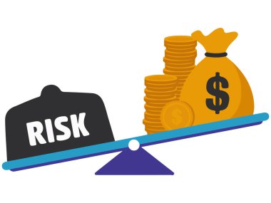 Yüksek riskli yatırım dönüşü beyaz arka planda izole edilmiş vektör illüstrasyonunu finanse eder