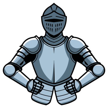 Beyaz arkaplanda plaka zırh müzesi tarihi sembolü izole edilmiş vektör çizimi